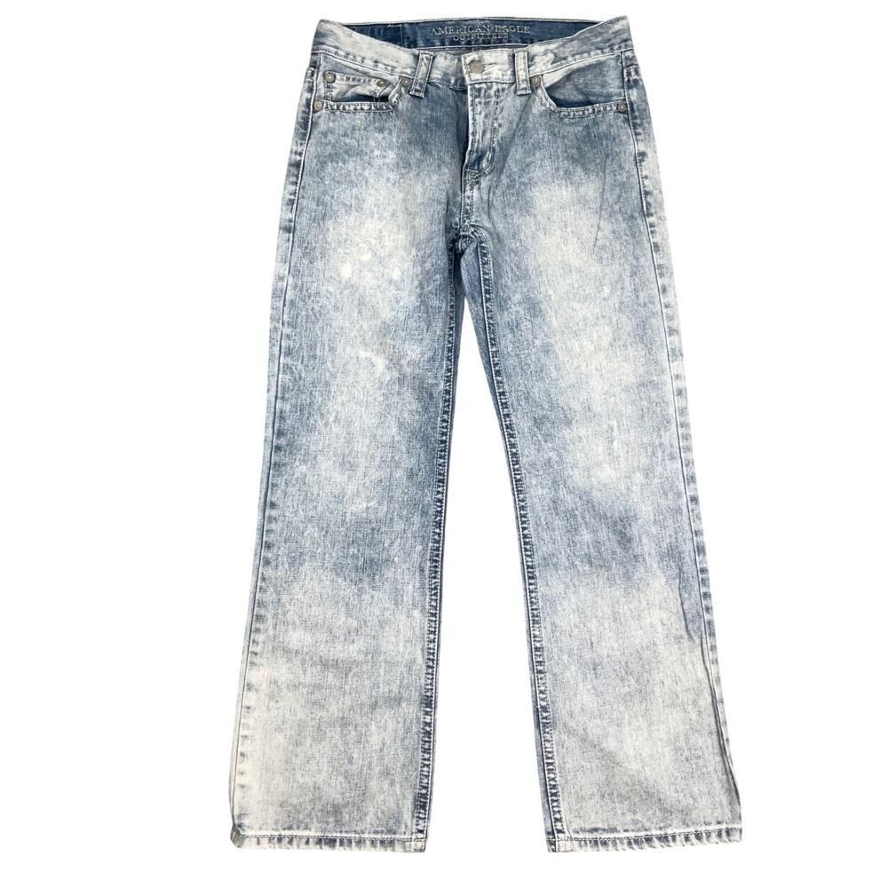 American Eagle Jeans Men 30x30 Blue Acid Wash Straight Grunge 90s Skater Denim